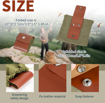 Foraging Bag Foldable Canvas Waist Pack for Outdoor Picking, Camping & Hiking, Belt Pouch with Drawstring V1259-DP01-A-598