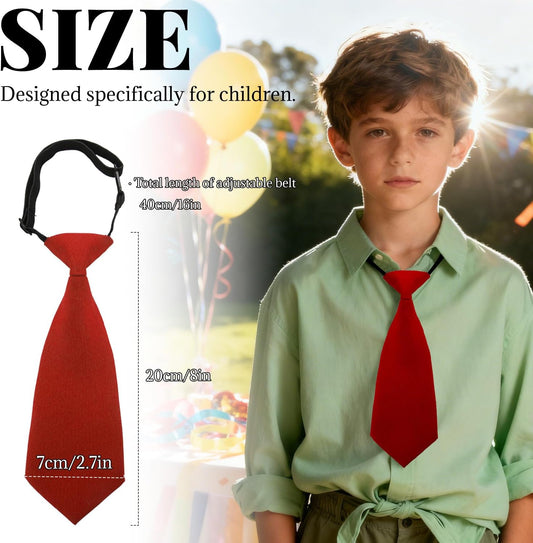 Boys Pre-Tied Adjustable Necktie, Design for Kids & Teens, School Uniform Tie Wedding Graduation Formal V1259-DP01-A-599