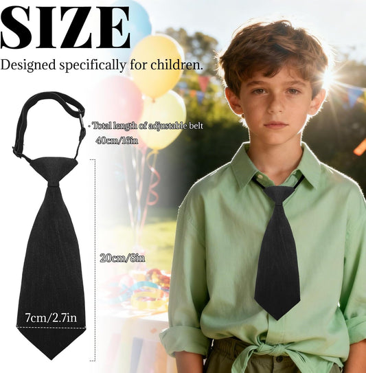 Boys Pre-Tied Adjustable Necktie, Design for Kids & Teens, School Uniform Tie Wedding Graduation Formal V1259-DP01-A-600