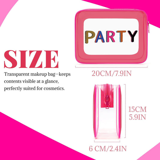 Clear Makeup Bag Travel Toiletry Organizer, Transparent PVC Cosmetic with Zipper, Waterproof Shower V1259-DP01-A-601