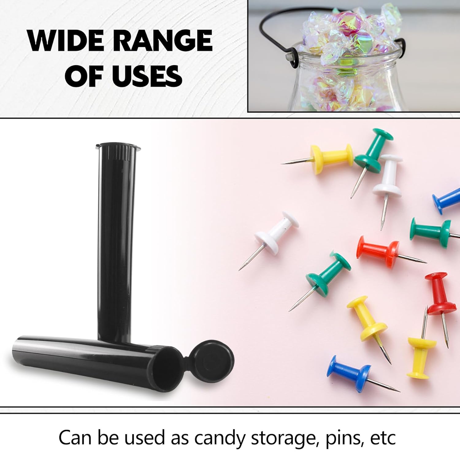 116mm 6pcs Waterproof Cigarette Storage Tubes Squeeze Bottles with Caps Airtight Sealing Plastic Container V1259-DP01-A-602