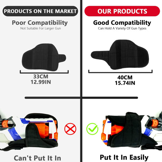 Adjustable Tactical Leg Holster Compatible for Nerf Elite Series Blaster(Black) Black V1259-DP01-A-605