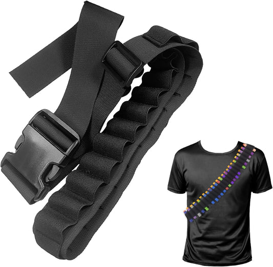 Adjustable Nylon Foam Dart Belt Strap Quick Release Buckle 27 Bullet Holes, Compatible for NERF Mega & V1259-DP01-A-607