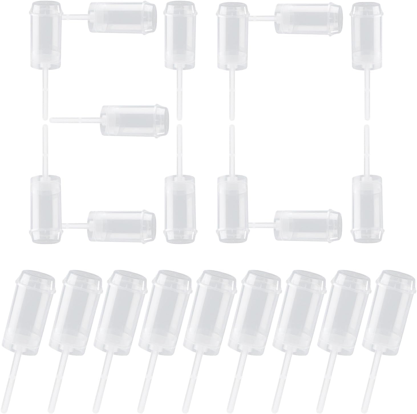 80 pcs Round Shape Clear Push-Up Cake Pop Shooter (Push Up Pops) Plastic Containers with Lids, Base & Sticks V1259-DP01-A-609