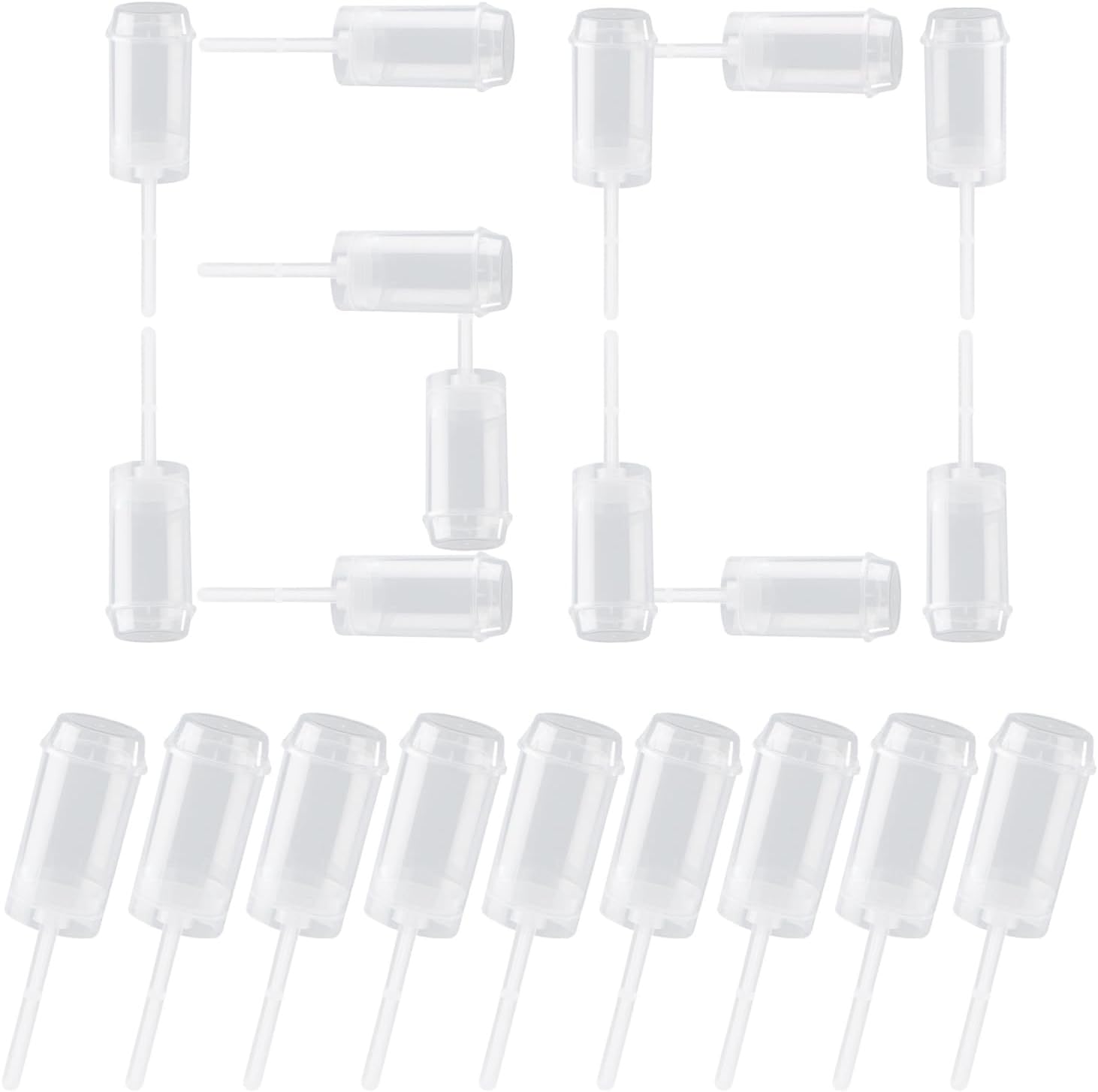 60 pcs Round Shape Clear Push-Up Cake Pop Shooter (Push Up Pops) Plastic Containers with Lids, Base & Stick V1259-DP01-A-610