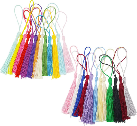 25 Pcs Handmade DIY Tassels 13cm/5 Inch Silky Soft Craft Mini for Projects, Jewelry Making, Decoration, V1259-DP01-A-611