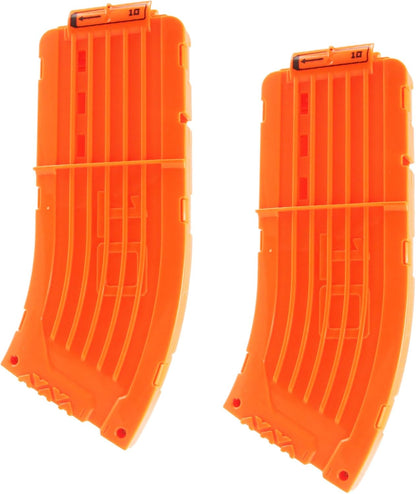 10 Darts Curved Magazine Quick Reload Clip Compatible for Nerf Elite (Orange, 2Pcs) 2pcs Orange V1259-DP01-A-613