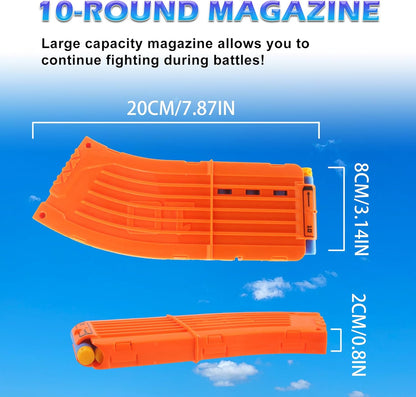 10 Darts Curved Magazine Quick Reload Clip Compatible for Nerf Elite (Orange, 2Pcs) 2pcs Orange V1259-DP01-A-613