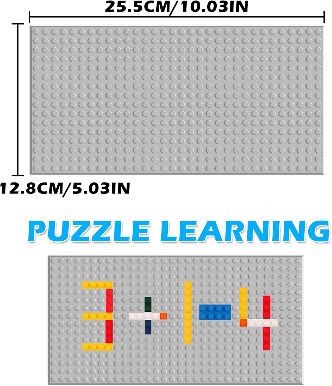 Classic Baseplates Building Brick -10 "x 5" , Compatible with Most Major Brand Bricks, Used for Substrates V1259-DP01-A-614
