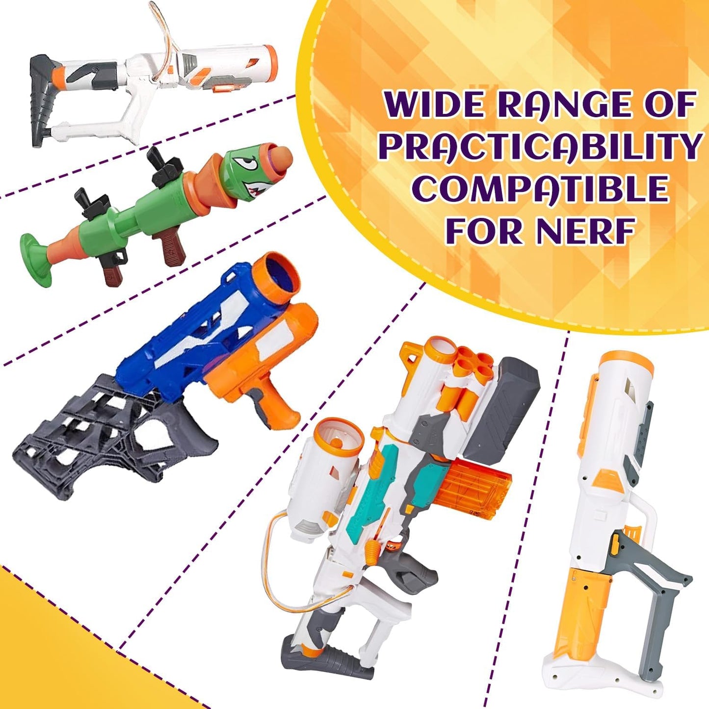 Missile Filled Foam Rocket Launcher Compatible for Nerf N-Strike Elite Series 10pcs,purple V1259-DP01-A-623