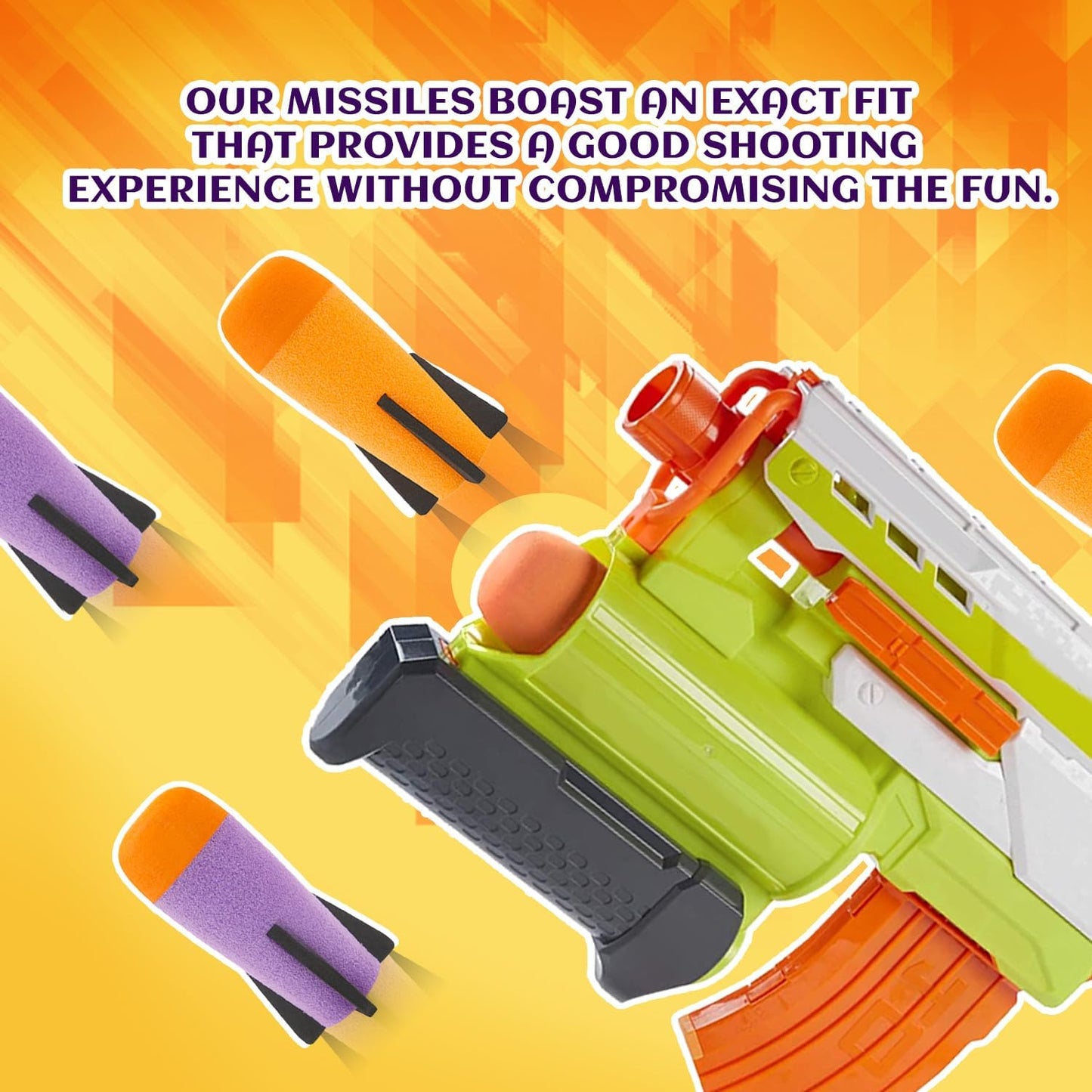 Missile Filled Foam Rocket Launcher Compatible for Nerf N-Strike Elite Series 10pcs,purple V1259-DP01-A-623