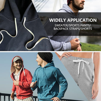 2Pcs 51 Inch Cotton Drawstring Cord Replacement Drawstrings for Sweatpants and Shorts, Universal Hoodies, V1259-DP01-A-625