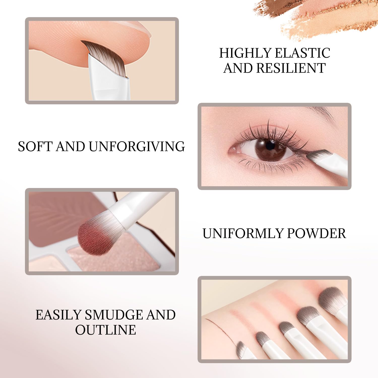 6Pcs Eye Makeup Brush Set, Soft Hairs Eyeshadow Kit, Professional Eyes for Concealer Eyebrows Eyeliner V1259-DP01-A-627