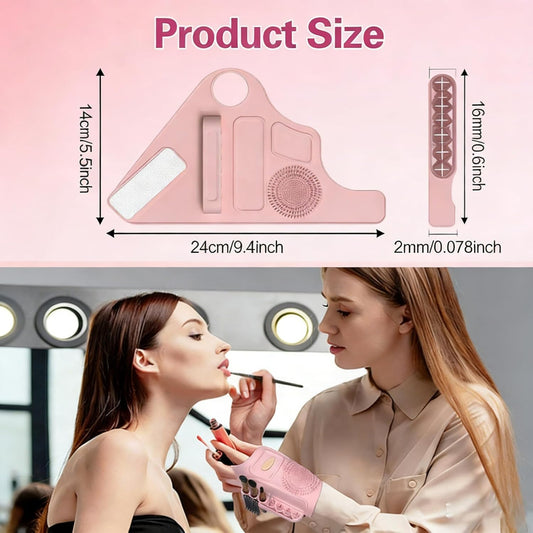 Silicone Makeup Assistant Wristband, Professional Portable Beauty Tool with Brush Holder, Color Mixing V1259-DP01-A-631