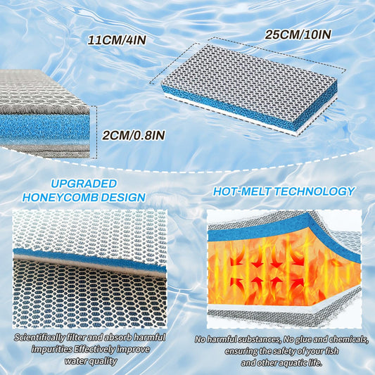 8-Layer Aquarium Sponge Filter Pad, Efficient Multi-Filtering Media, Fish Tank Accessories Enhanced V1259-DP01-A-632