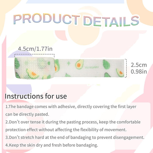 Self-Adhesive Finger Bandage - 8 Rolls of Elastic & Breathable Protector, Waterproof Cohesive Tape Sports V1259-DP01-A-636
