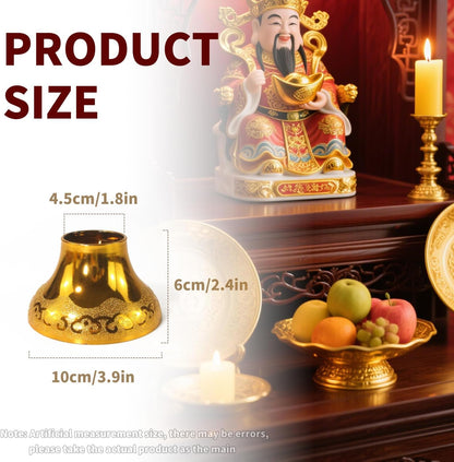 Buddhist Offering Plate Tray base with Golden Lotus Design - Serving for Fruit Offering, Home Dining,Temple V1259-DP01-A-650