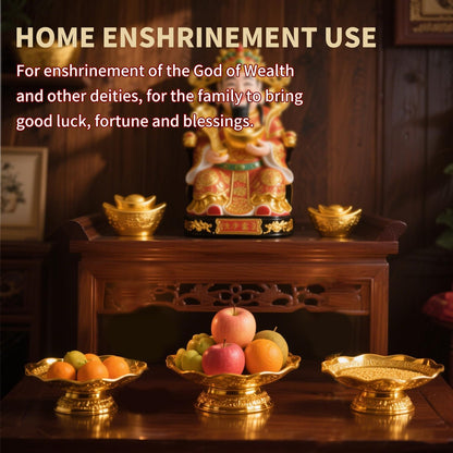 Buddhist Offering Plate Tray base with Golden Lotus Design - Serving for Fruit Offering, Home Dining,Temple V1259-DP01-A-650