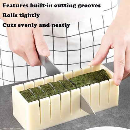 Sushi Maker Mold Kit, Easy DIY Onigiri Rice Ball Press, Plastic Shaper Tool for Home Kitchen Beginners V1259-DP01-A-652