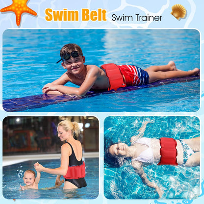 Inflatable Swim Belt Pool Flotation Portable Waist Floatation Aid for Adults Adjustable Training with Buckle V1259-DP01-A-681