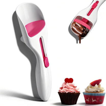 Cupcake Batter Scoop, Scoop Dispenser Sliding Button Baking Cake Dispensing Spoon for Baking, Pastry & V1259-DP01-A-697