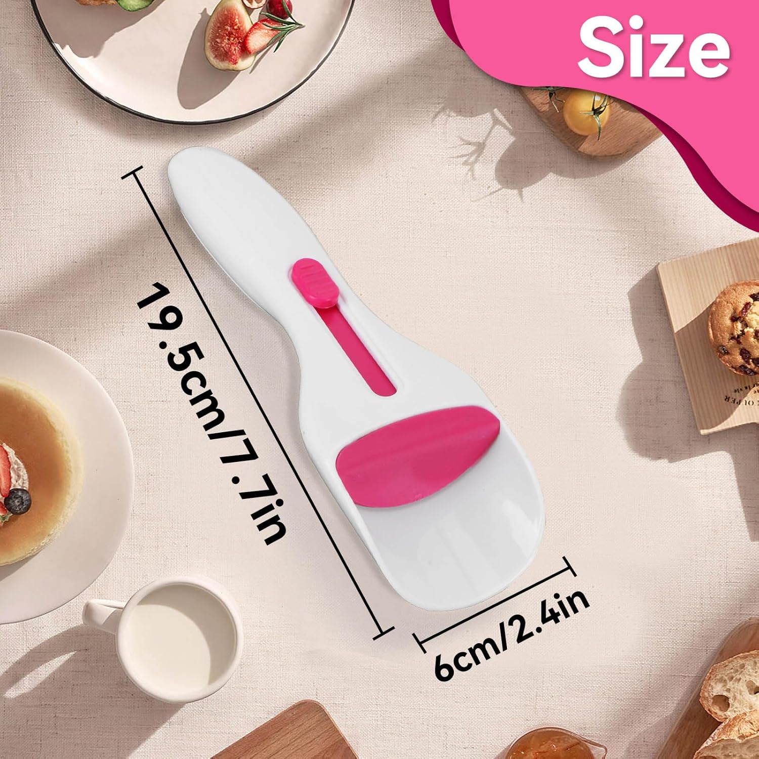Cupcake Batter Scoop, Scoop Dispenser Sliding Button Baking Cake Dispensing Spoon for Baking, Pastry & V1259-DP01-A-697