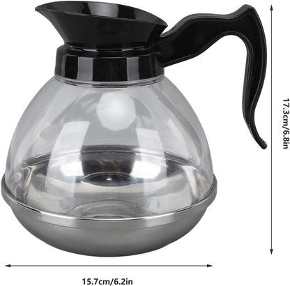 Coffee Decanter Pot, 1.2QT Universal Pot Commercial Maker Replacement with Black Handle for Machine Stove V1259-DP01-A-698