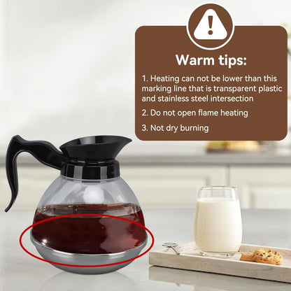 Coffee Decanter Pot, 1.2QT Universal Pot Commercial Maker Replacement with Black Handle for Machine Stove V1259-DP01-A-698