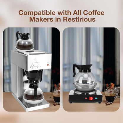 Coffee Decanter Pot, 1.2QT Universal Pot Commercial Maker Replacement with Black Handle for Machine Stove V1259-DP01-A-698
