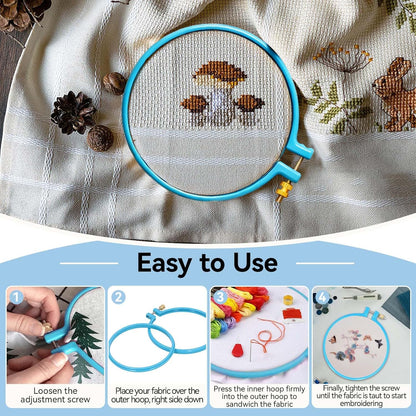 Embroidery Hoop Plastic, 5in Plastic Circle Cross Stitch Ring Supplies for Art Craft Sewing, Random Color V1259-DP01-A-699