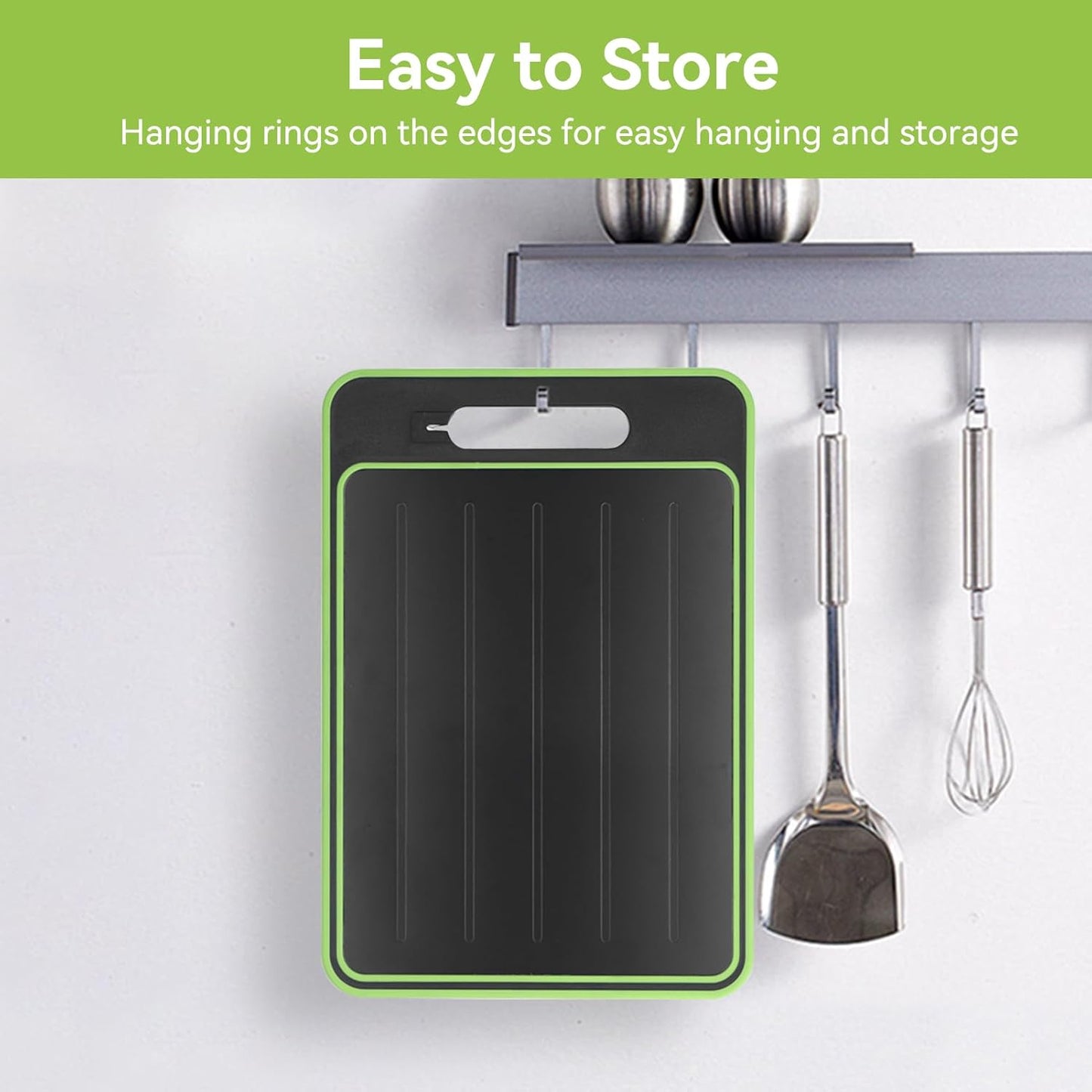 2 in 1 Defrosting Tray, Defrost Cutting Board with Knife Sharpener, Thawing Tray for Frozen Meat, Double V1259-DP01-A-701