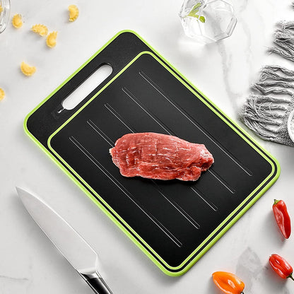 2 in 1 Defrosting Tray, Defrost Cutting Board with Knife Sharpener, Thawing Tray for Frozen Meat, Double V1259-DP01-A-701