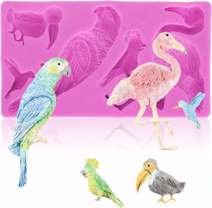 Fondant Molds, Silicone Flamingo Birds Mold 3D Bird Mould for Cupcake Cake Chocolate Decoration V1259-DP01-A-705