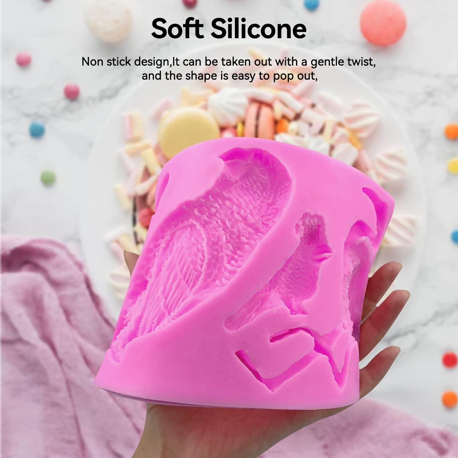 Fondant Molds, Silicone Flamingo Birds Mold 3D Bird Mould for Cupcake Cake Chocolate Decoration V1259-DP01-A-705