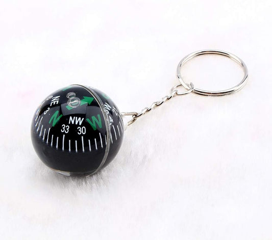 Ball Compass Keychain, 28mm Liquid Filled Portable Hiking Key Rings Mini Survival Navigation Equipment for V1259-DP01-A-706