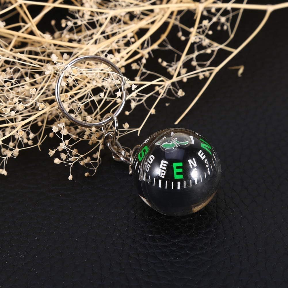 Ball Compass Keychain, 28mm Liquid Filled Portable Hiking Key Rings Mini Survival Navigation Equipment for V1259-DP01-A-706