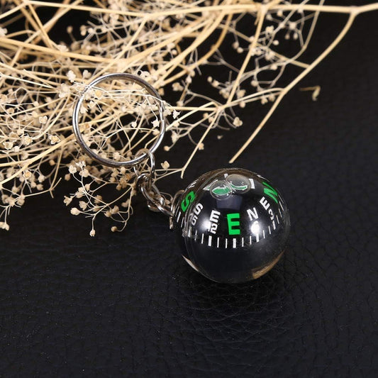 Ball Compass Keychain, 28mm Liquid Filled Portable Hiking Key Rings Mini Survival Navigation Equipment for V1259-DP01-A-706