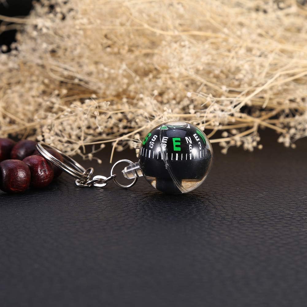 Ball Compass Keychain, 28mm Liquid Filled Portable Hiking Key Rings Mini Survival Navigation Equipment for V1259-DP01-A-706