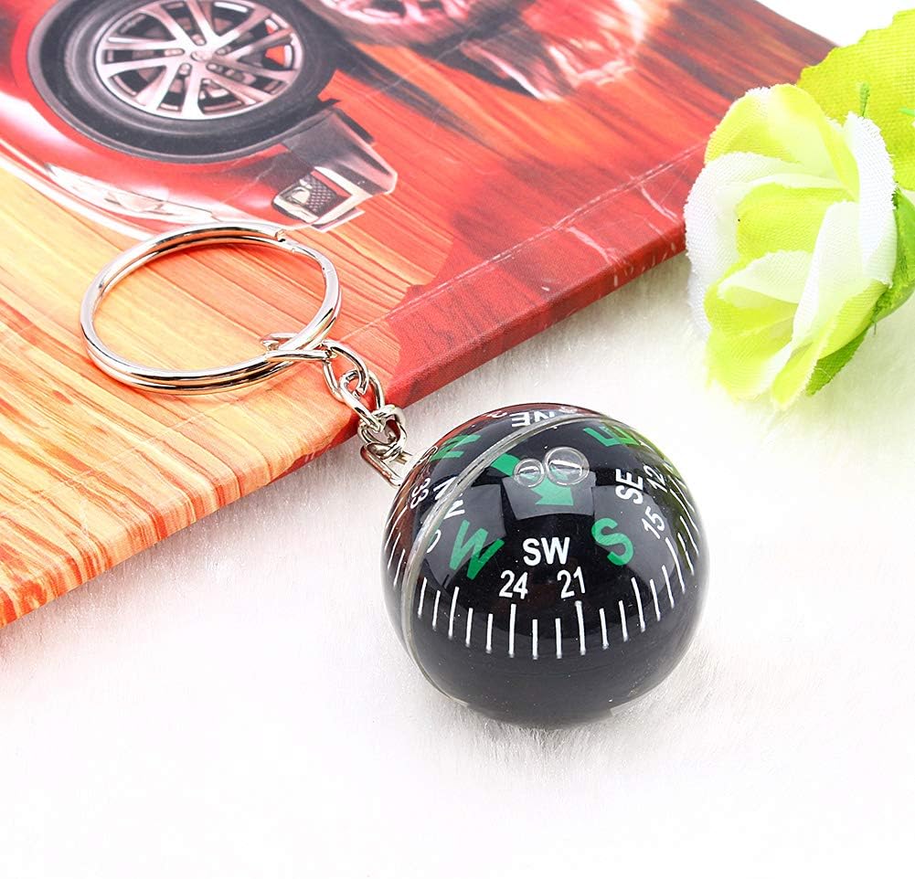 Ball Compass Keychain, 28mm Liquid Filled Portable Hiking Key Rings Mini Survival Navigation Equipment for V1259-DP01-A-706