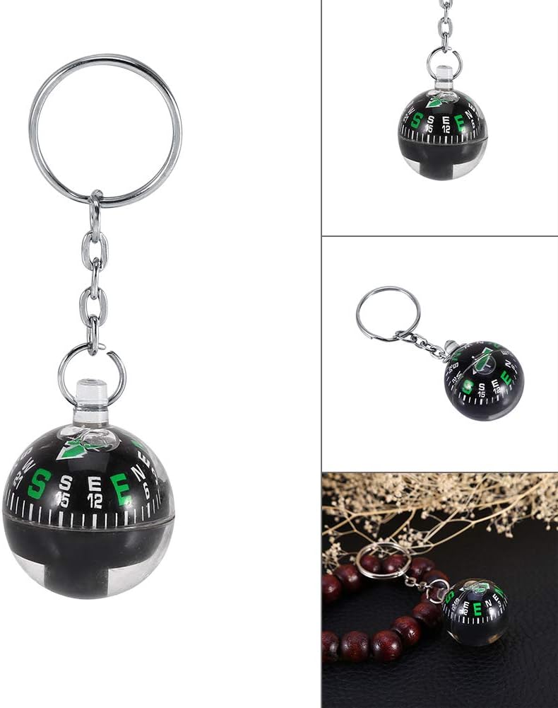 Ball Compass Keychain, 28mm Liquid Filled Portable Hiking Key Rings Mini Survival Navigation Equipment for V1259-DP01-A-706