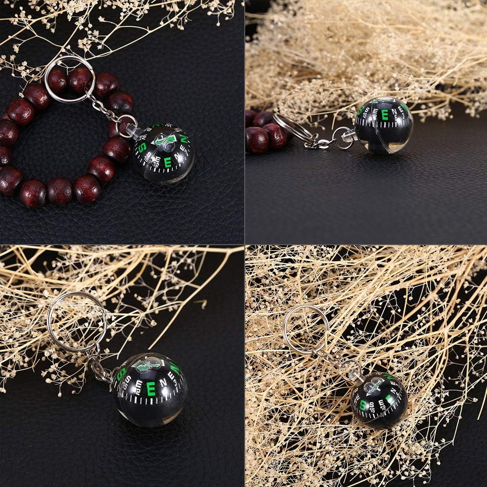 Ball Compass Keychain, 28mm Liquid Filled Portable Hiking Key Rings Mini Survival Navigation Equipment for V1259-DP01-A-706
