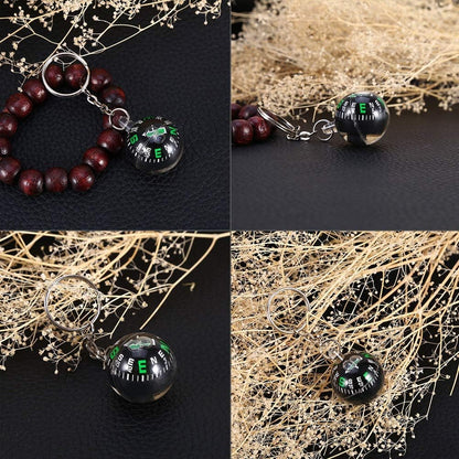 Ball Compass Keychain, 28mm Liquid Filled Portable Hiking Key Rings Mini Survival Navigation Equipment for V1259-DP01-A-706