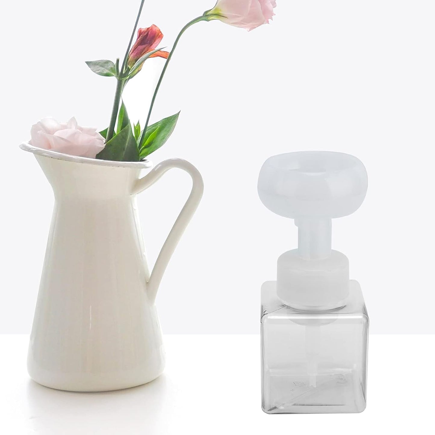 Foaming Hand Soap Dispenser, 250ml Flower Dispenser Shape Refillable Foam Pump Bottle Reusable Plastic V1259-DP01-A-712