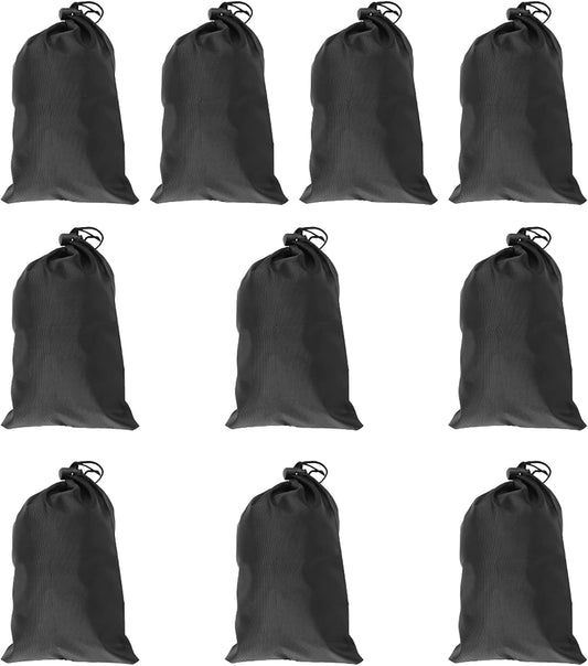 Black Drawstring Bags, 10 PCS Portable Bag Carry Ditty Pouch with Toggle Small Storage for Sports Travel V1259-DP01-A-713