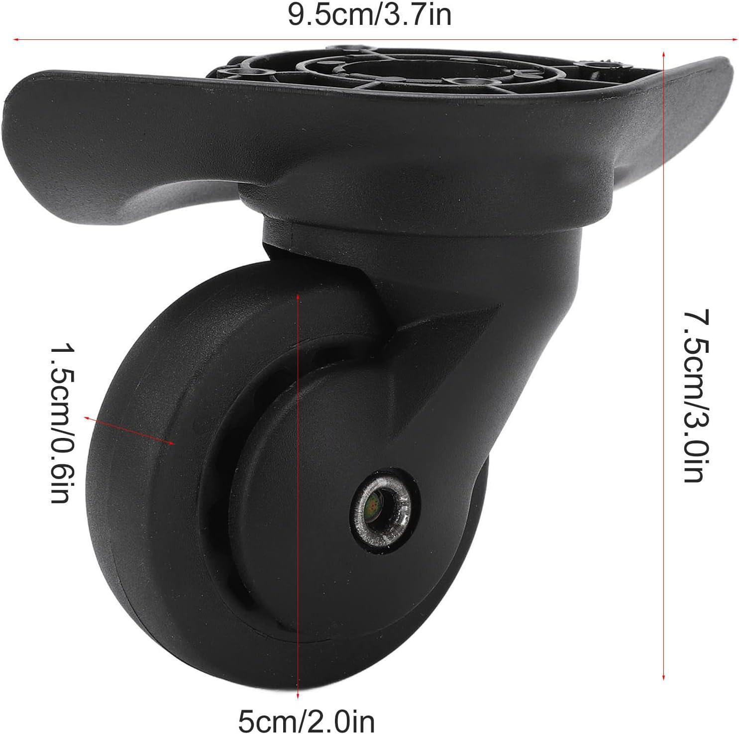 1 Pair Luggage Suitcase Wheels, Universal Replacement Wheels for Mute Swivel Casters Black V1259-DP01-A-717