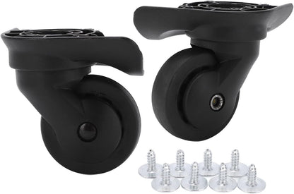 1 Pair Luggage Suitcase Wheels, Universal Replacement Wheels for Mute Swivel Casters Black V1259-DP01-A-717