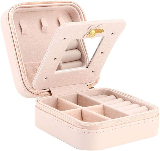 Small Jewelry Box, Travel Case PU Leather Organizer Storage Holder Portable Jewellery Display for Necklace V1259-DP01-A-718