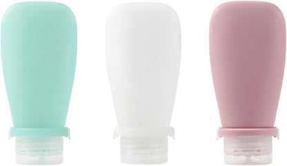 Travel Bottles for Toiletries, 3 Pack Silicone Leak Proof Squeeze Bottle Refillable Containers Set V1259-DP01-A-722
