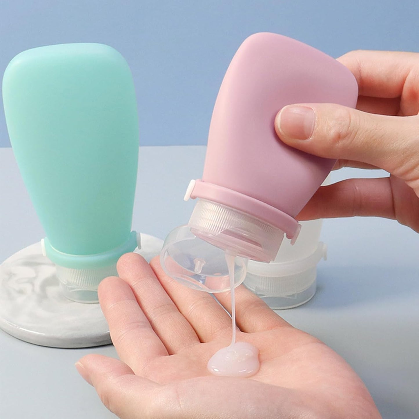 Travel Bottles for Toiletries, 3 Pack Silicone Leak Proof Squeeze Bottle Refillable Containers Set V1259-DP01-A-722