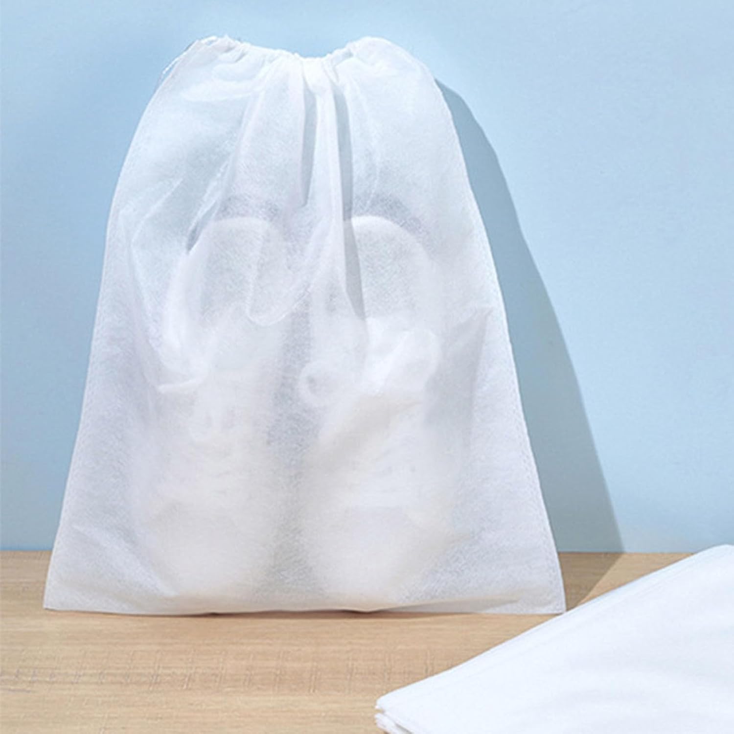 Clear Shoe Bag, Shoes Drawstring Bag Storage Protector Travel Covers for Packing(Middle) V1259-DP01-A-726